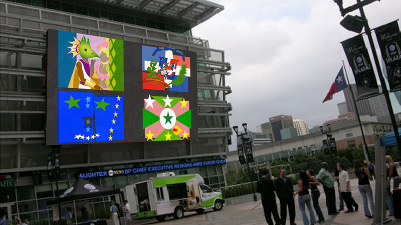 flag metamorphoses at: victory plaza, victory park