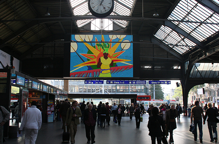 Max Pohlenz: "Stars'n'Stripes Gun Crazy", Zurich Main Station, Oct. 2006